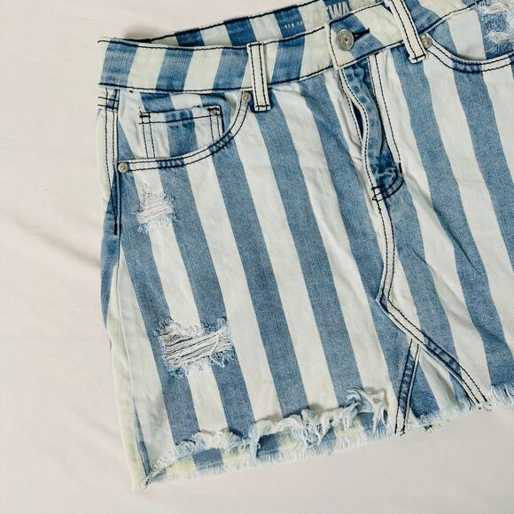 Rewash Blue & White Relaxed Denim Mini Skirt Sz 9/29 - Picture 5 of 6